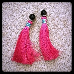 Pink tassel earrings (or free w any purchase)